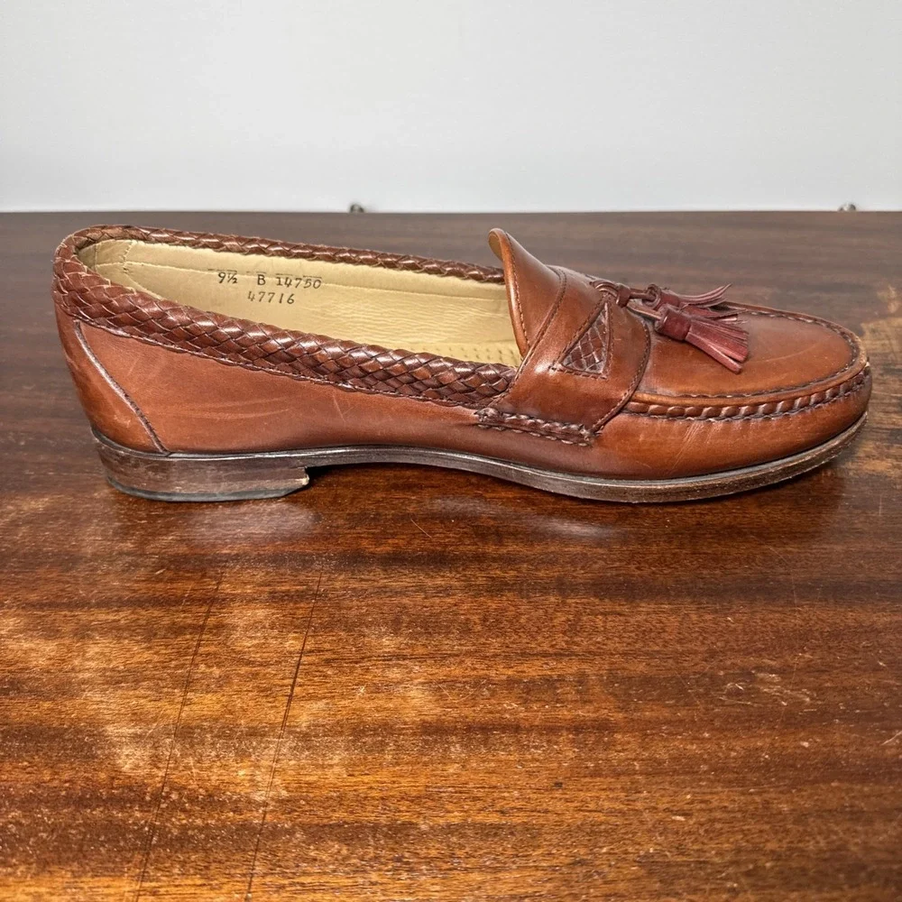Allen Edmonds Maxfield Tassel Loafers Brown Sz 9.5 B Leather Office formal